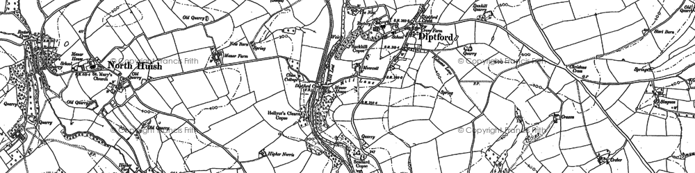 Old map of Bickham Br in 1886