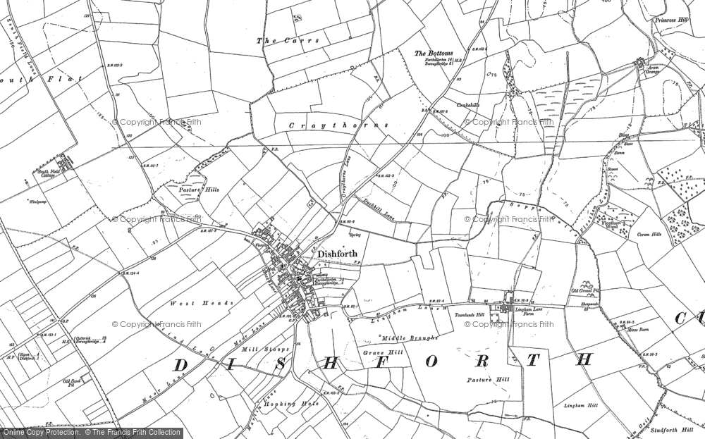 Old Map of Dishforth, 1890 in 1890