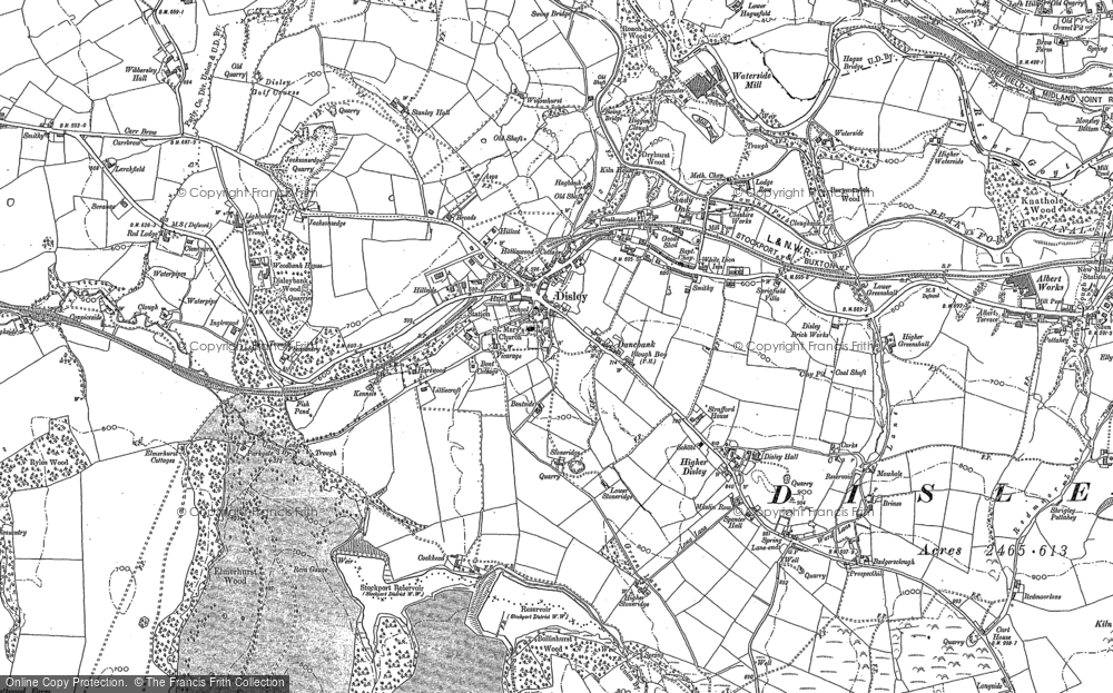 Old Map of Historic Map covering Black Hill in 1896