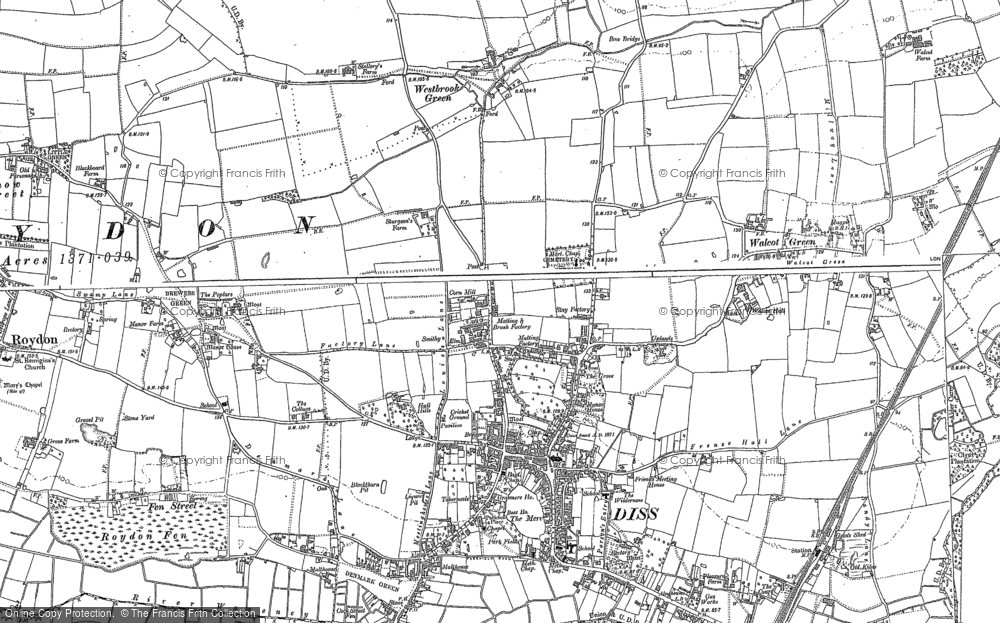 Old Map of Diss, 1903 in 1903