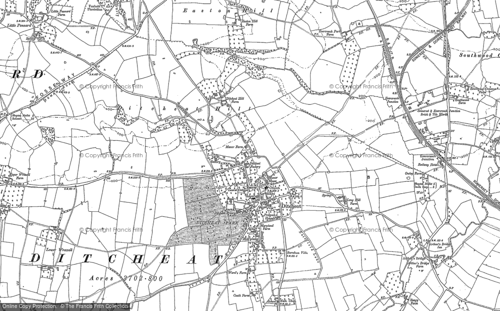 Old Map of Ditcheat, 1884 - 1885 in 1884