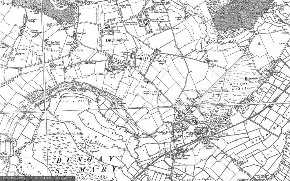 Old Map of Ditchingham, 1903 in 1903