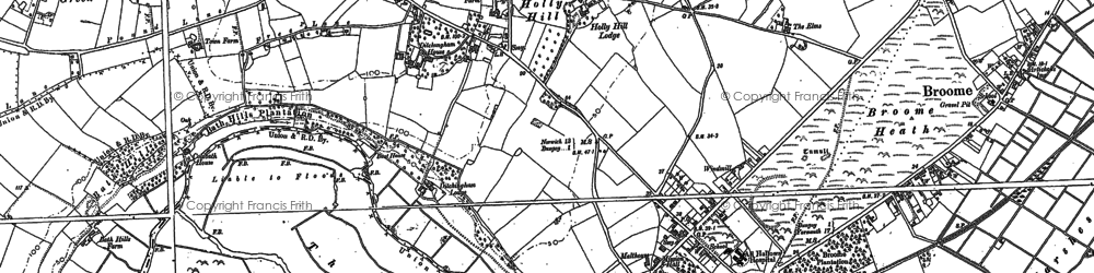 Old map of Broome Marshes in 1903