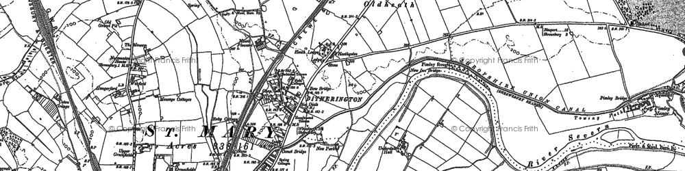 Old map of Ditherington in 1881