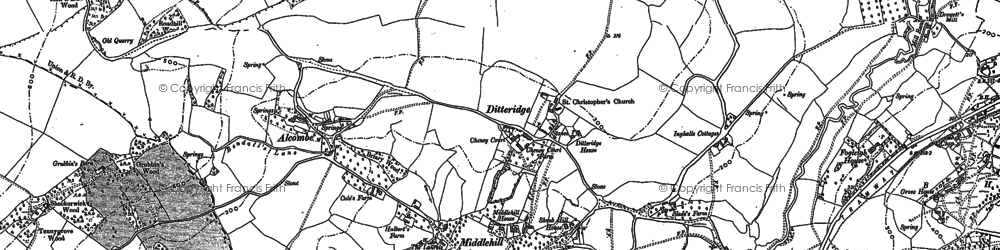 Old map of Ditteridge in 1919