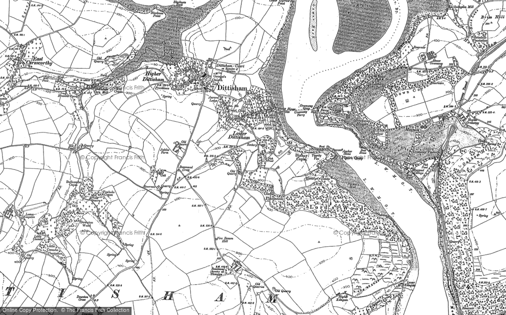 Old Map of Dittisham, 1886 - 1938 in 1886