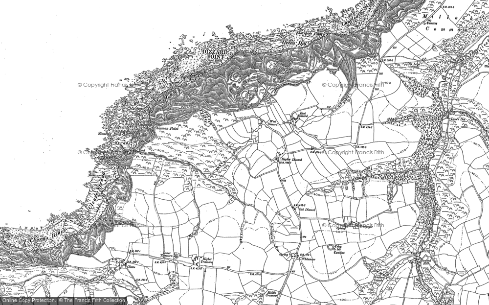 Old Map of Dizzard, 1905 in 1905