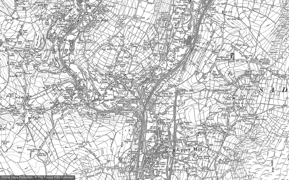Old Map of Historic Map covering Saddleworth in 1904