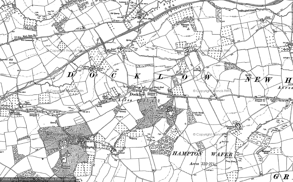 Old Map of Historic Map covering Buckland in 1885