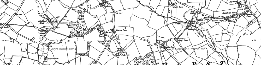Old map of Doddinghurst in 1895