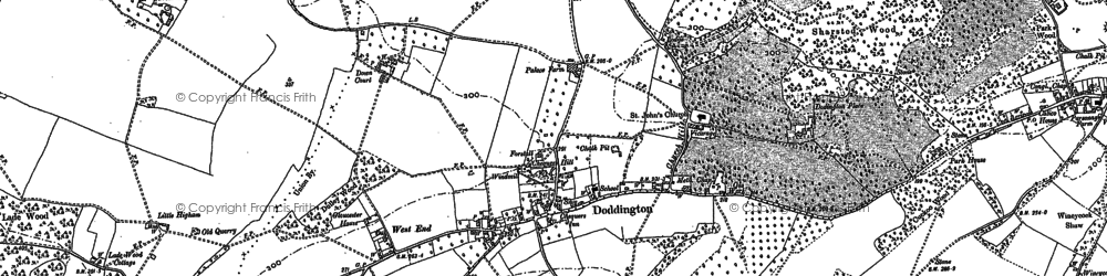 Old map of Doddington in 1896