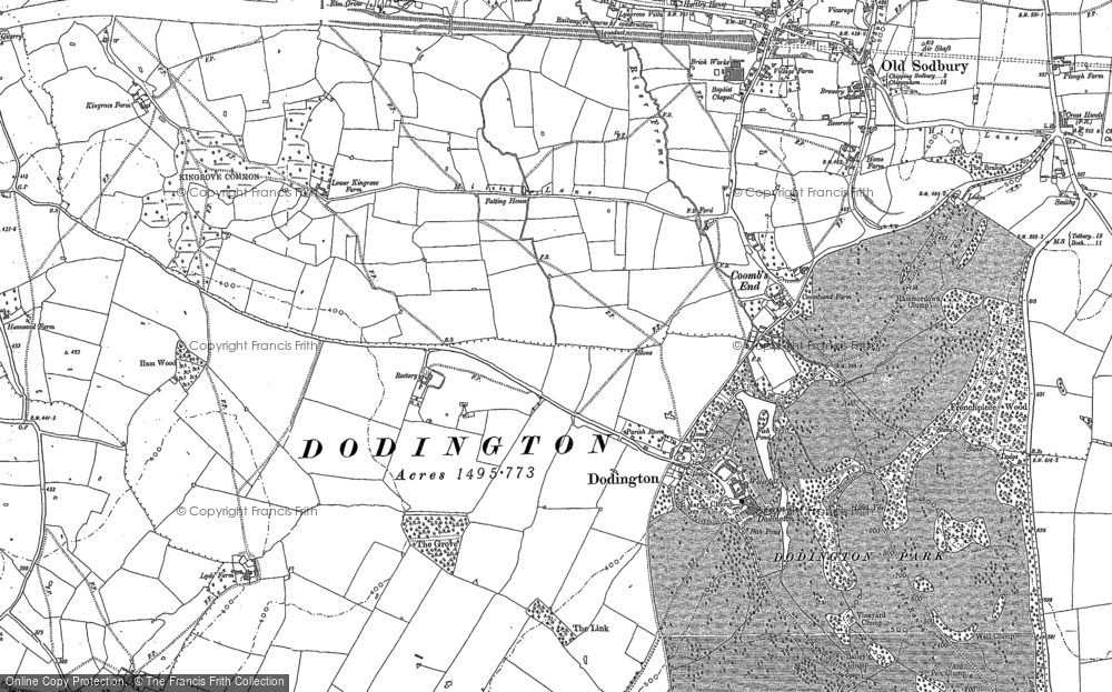 Old Map of Dodington, 1881 in 1881