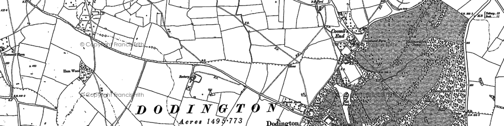 Old map of Dodington in 1881