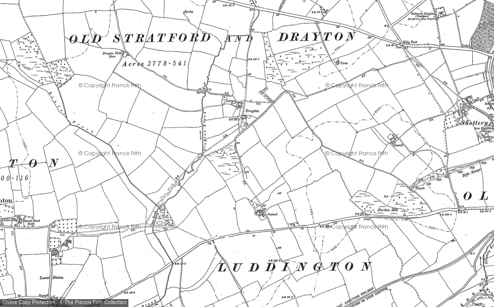 Old Map of Historic Map covering Drayton in 1883