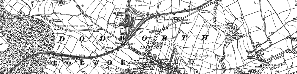 Old map of Dodworth Green in 1890