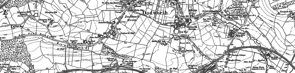 Old map of Broom Royd Wood in 1890