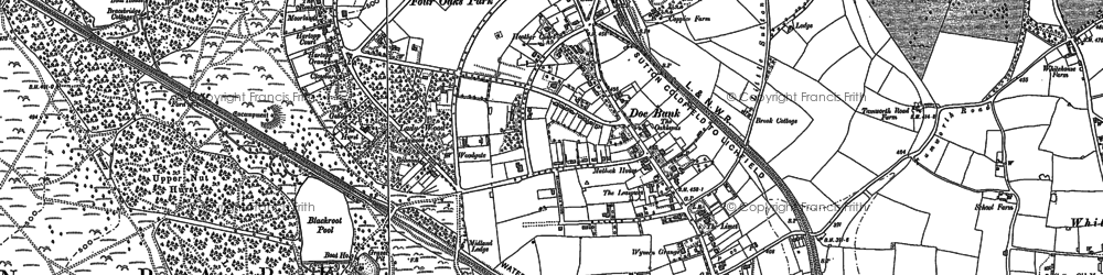 Old map of Blackroot Pool in 1887