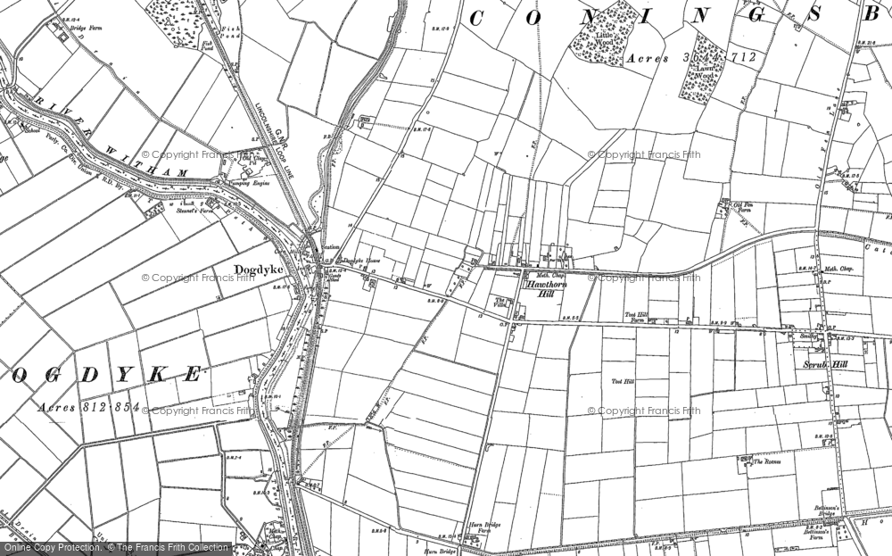 Old Map of Dogdyke, 1887 - 1888 in 1887