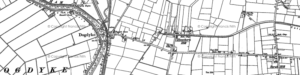 Old map of Hawthorn Hill in 1887