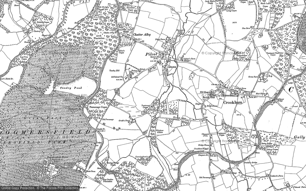 Old Map of Dogmersfield, 1909 in 1909