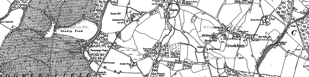 Old map of Dogmersfield in 1909