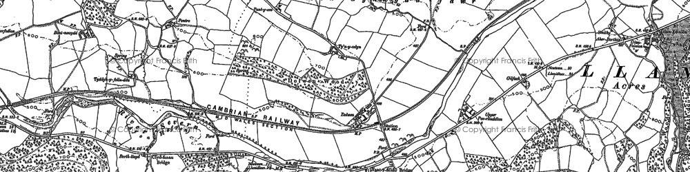 Old map of Bont-newydd in 1884