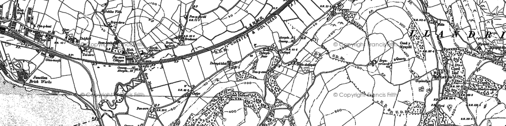 Old map of Dolwyd in 1911