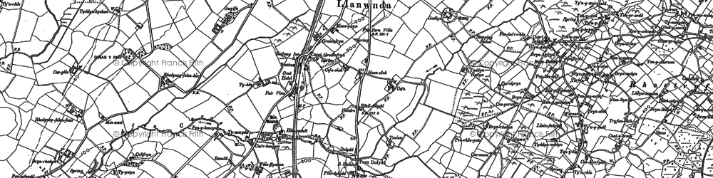 Old map of Dolydd in 1888