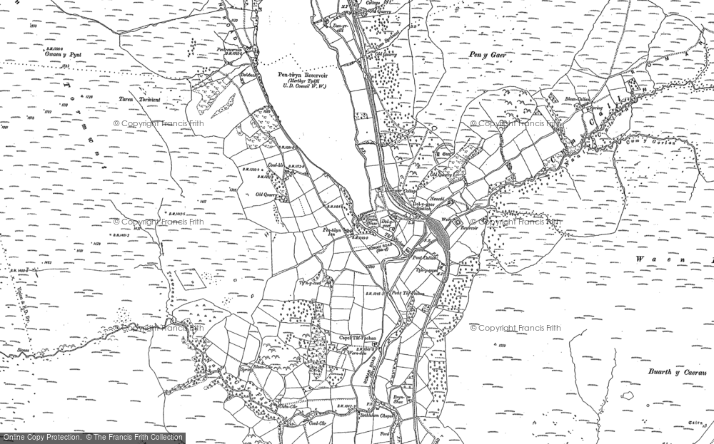 Old Map of Historic Map covering Buarth y Caerau in 1884