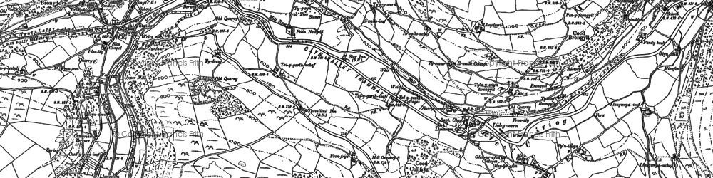 Old map of Dolywern in 1909