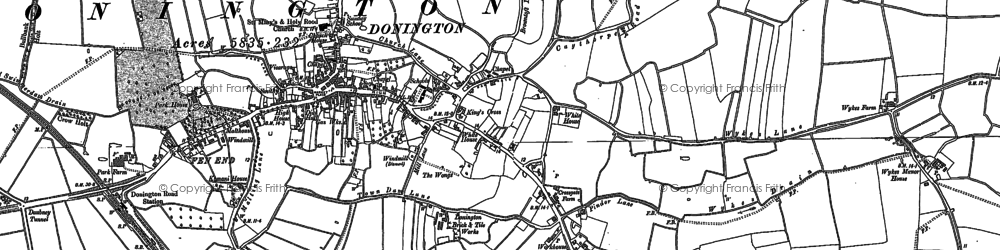 Old map of Donington in 1887