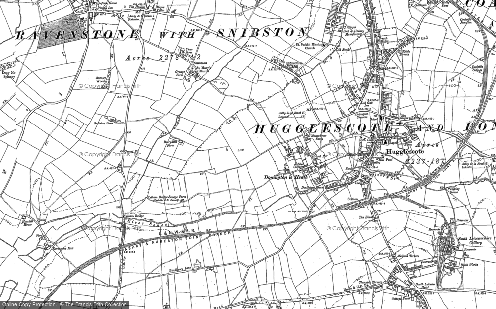 Old Map of Donington le Heath, 1881 - 1882 in 1881