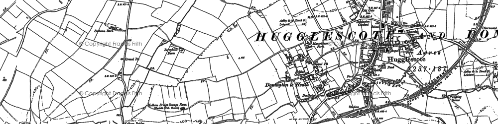 Old map of Donington le Heath in 1881