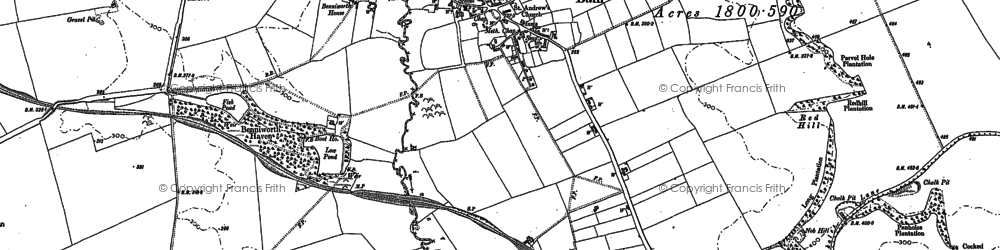 Old map of Donington on Bain in 1887