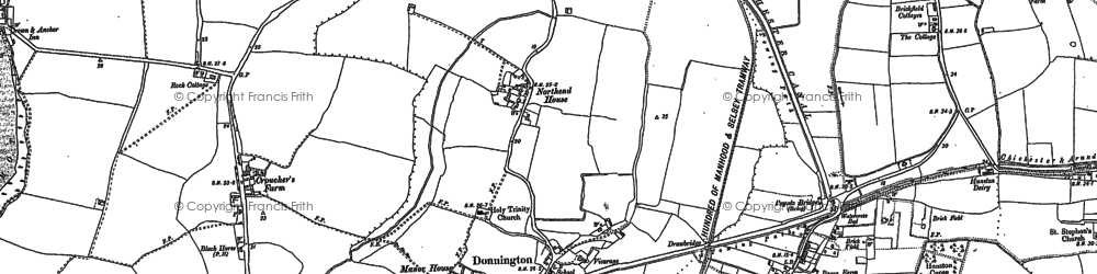 Old map of Donnington in 1873