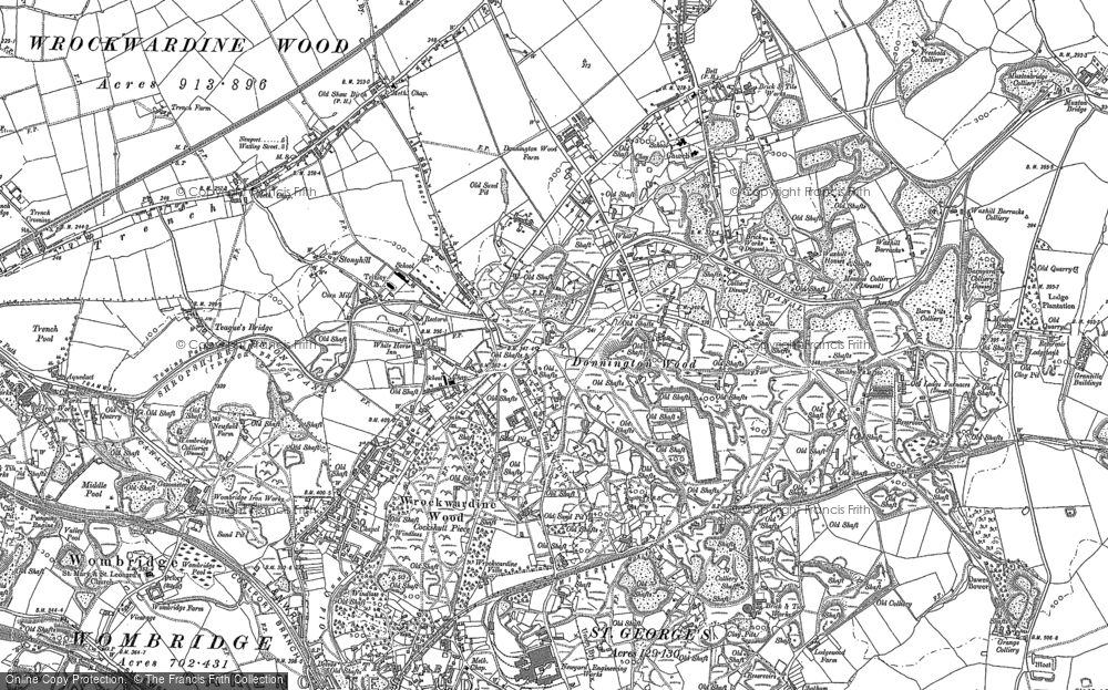 Old Map of Historic Map covering Granville Country Park in 1881