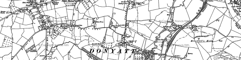 Old map of Donyatt in 1886