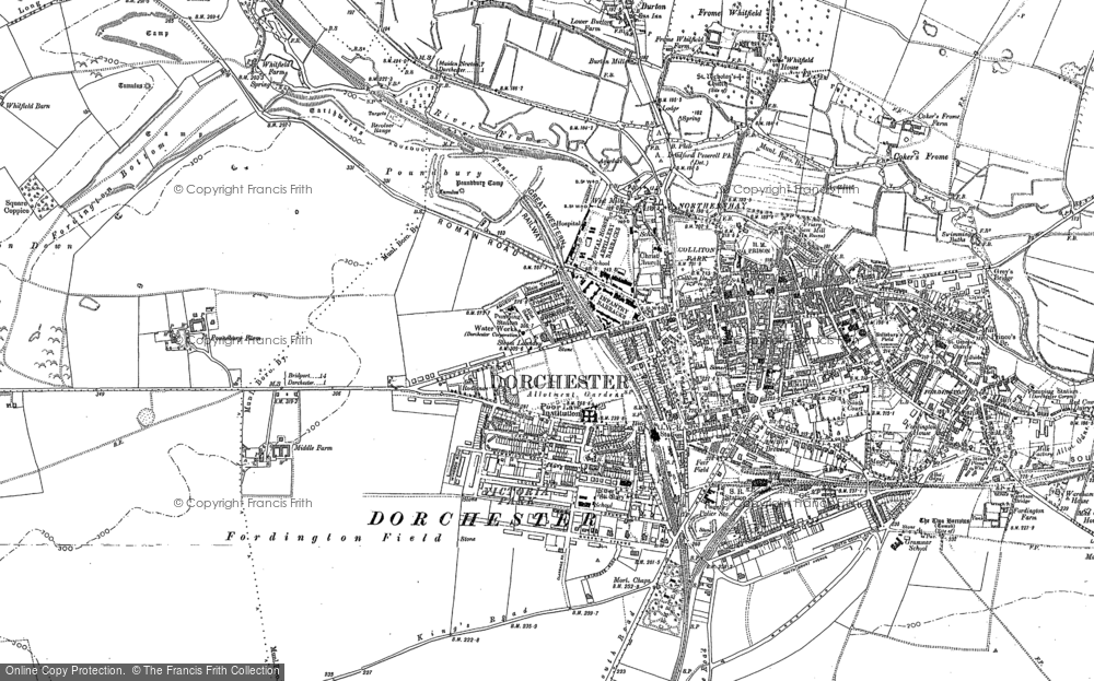 Map Mug Featuring Dorchester, 1886 - 1887 - Francis Frith