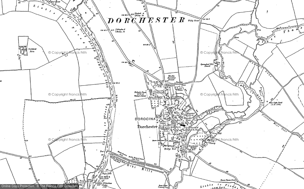 Old Map of Dorchester, 1910 in 1910