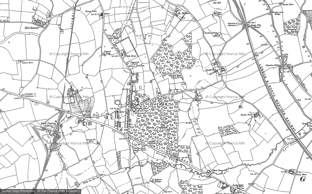 Old Map of Dordon, 1884 - 1887 in 1884
