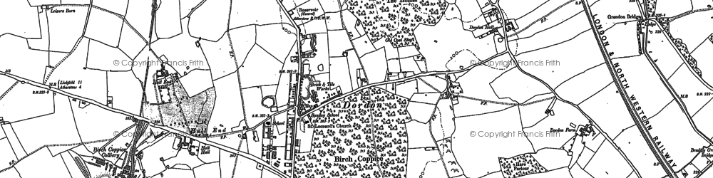 Old map of Dordon in 1884