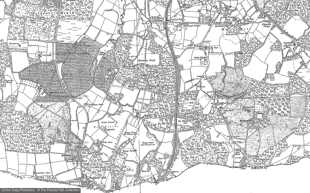 Old Map of Historic Map covering Wilderwick Ho in 1910
