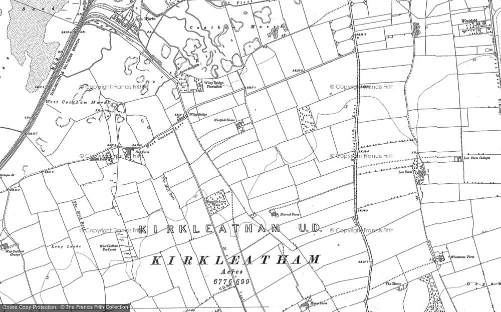Old Map of Historic Map covering Wilton Works (Chemicals) in 1913