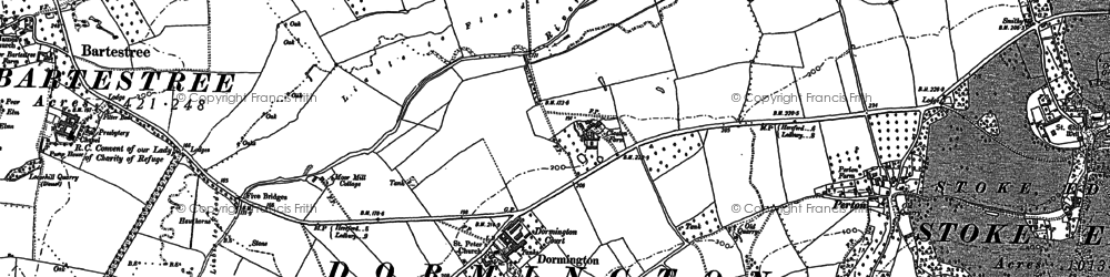 Old map of Dormington in 1886