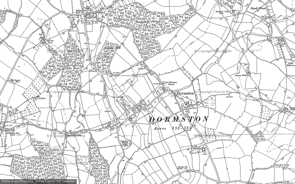 Old Map of Dormston, 1884 - 1903 in 1884