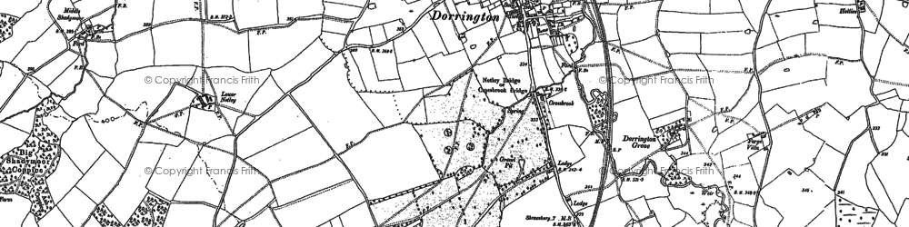 Old map of Dorrington in 1882