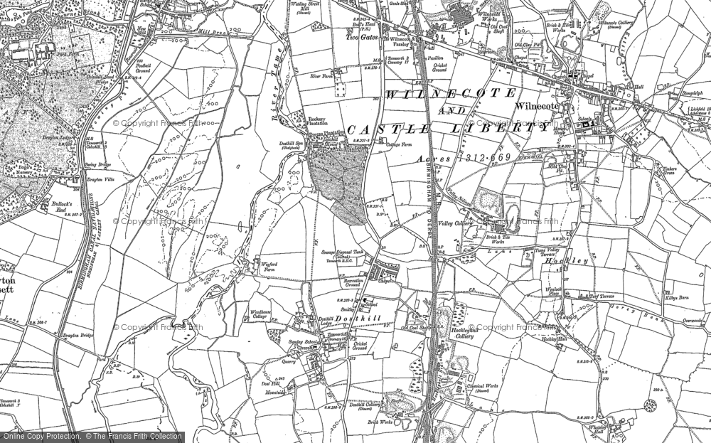 Old Map of Dosthill, 1883 - 1901 in 1883