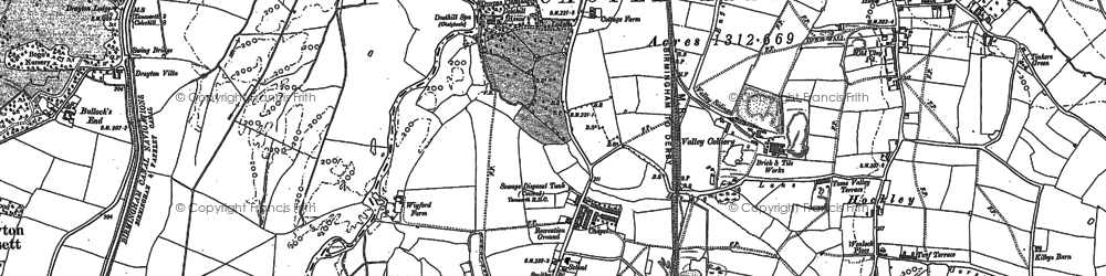 Old map of Dosthill in 1883