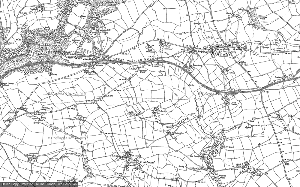 Old Map of Doublebois, 1881 in 1881