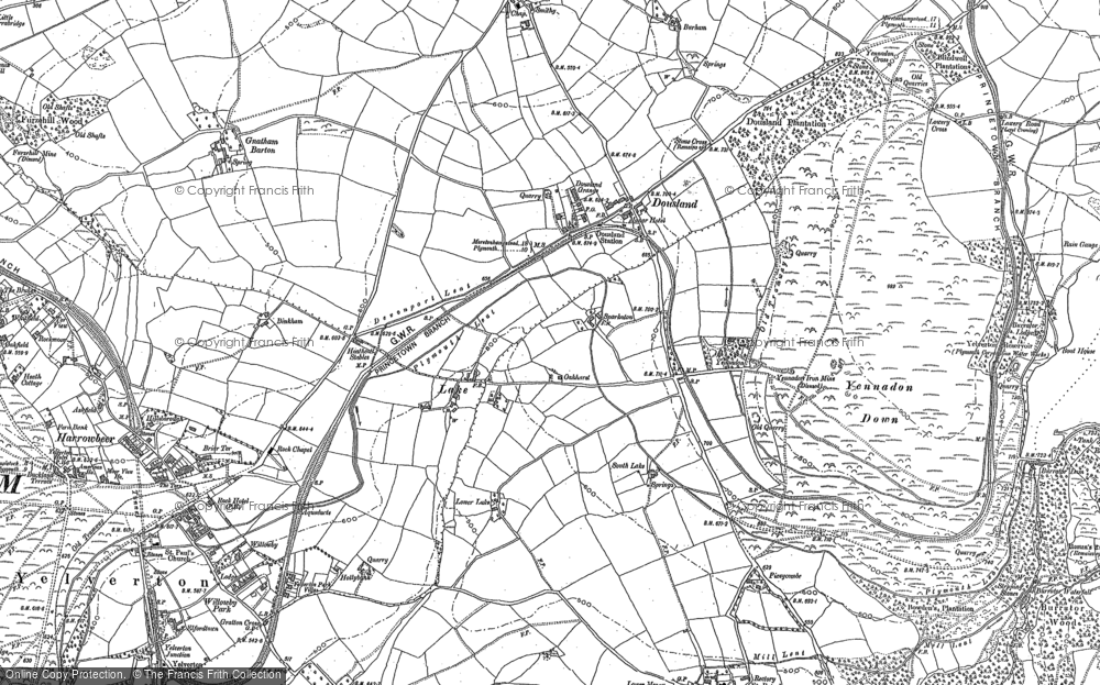 Old Map of Dousland, 1883 - 1886 in 1883